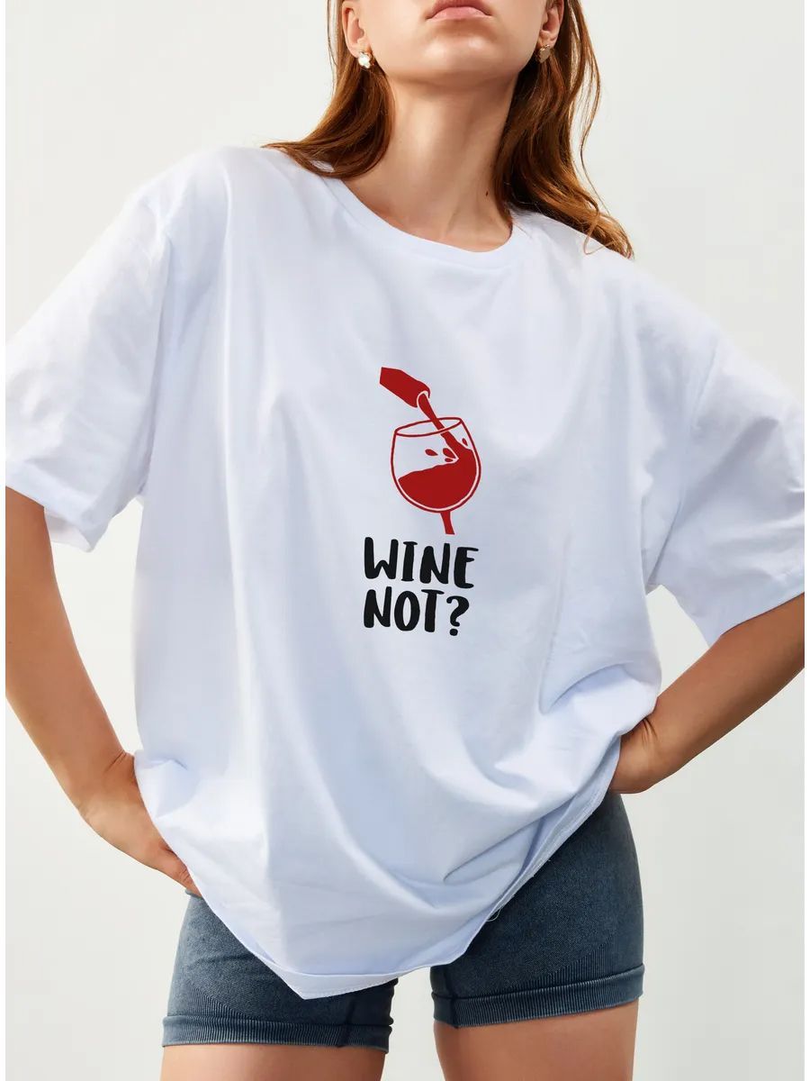 Wine Bottle Size - 女性用面白いワイン愛好家グラフィックTシャツ キュートなコットンTシャツ ワインノットパン スローガン グラス注ぎ口ボトルプリント バケーションパーティー