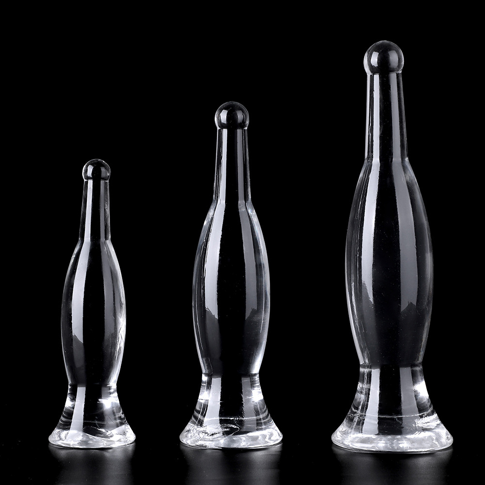 Wine Bottle Size - クリスタルワインボトル型ソフトTPEアナルプラグディルド 3サイズ バットプラグ 大人のおもちゃ アナルと膣の刺激用マスターベーター