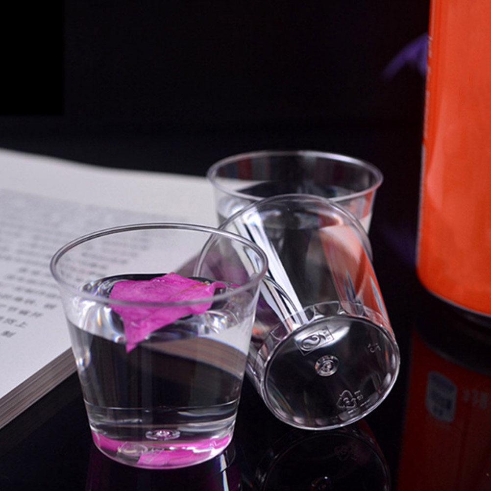 Wine Beer Tasting - 50個入り 透明使い捨て硬質プラスチック製テイスティングカップ 厚手タンブラー 結婚式 誕生日パーティー ビール