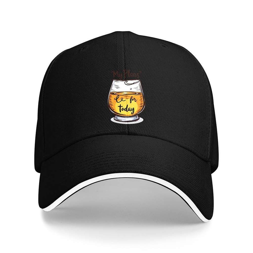 Beer And Wine Quote - My Plans ビールベースボールキャップ、面白い飲酒引用句ワイングラスプリントお父さん帽子、調節可能なカジュアルサンハット