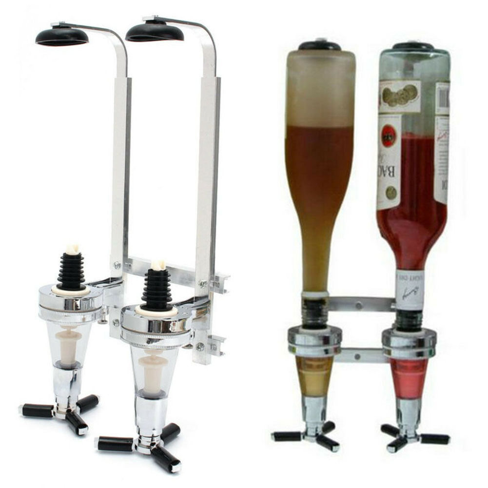 Wine Bottle Size - アルミニウムとABS製の壁掛け式酒類ディスペンサー、デュアルフローバルブとスプリング式、標準サイズのボトル用