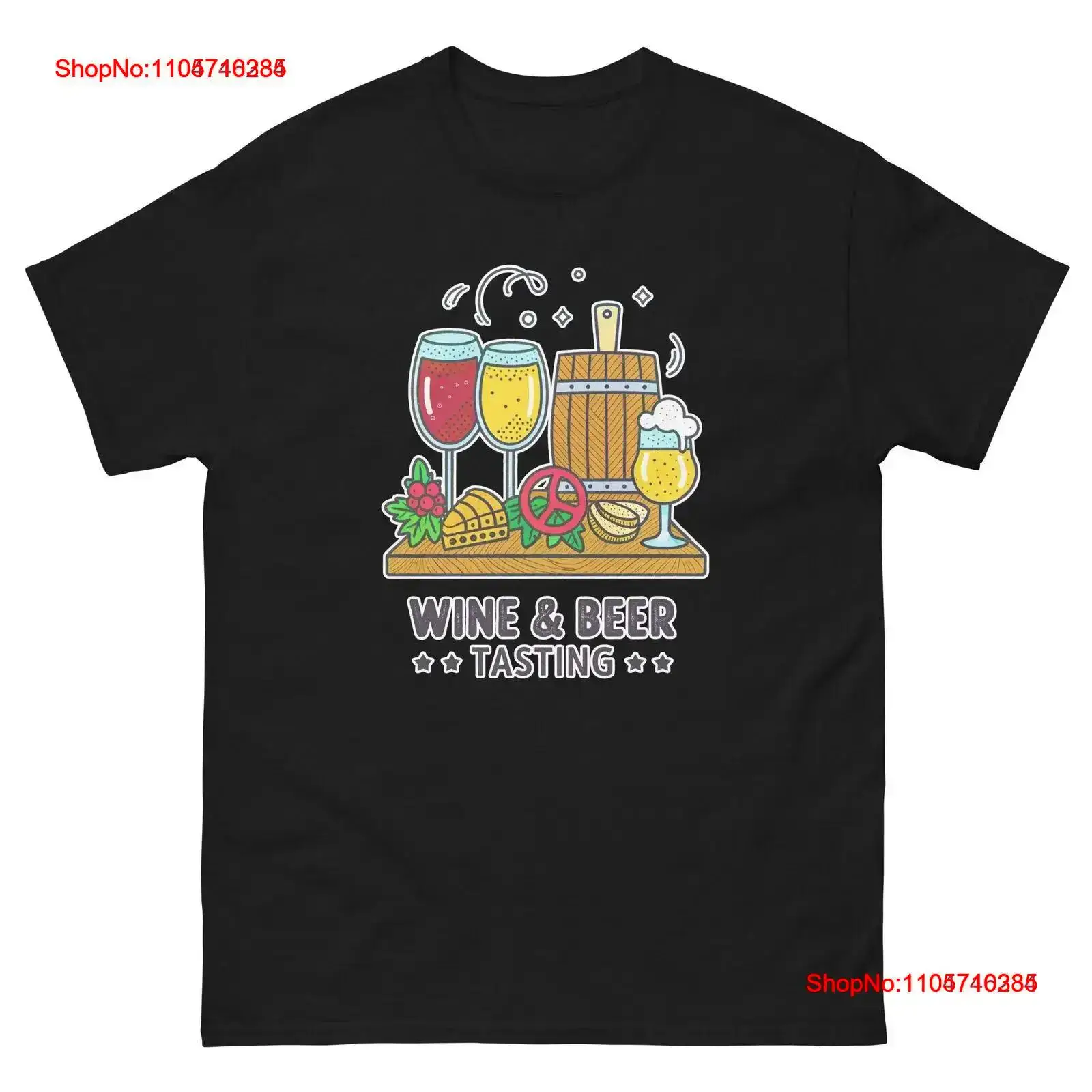 Wine Beer Tasting - ワインビールテイスティングイベントアトラクション社交集会Tシャツヴィンテージウォッシュ加工通気性グラフィックストレッチ加工少し快適