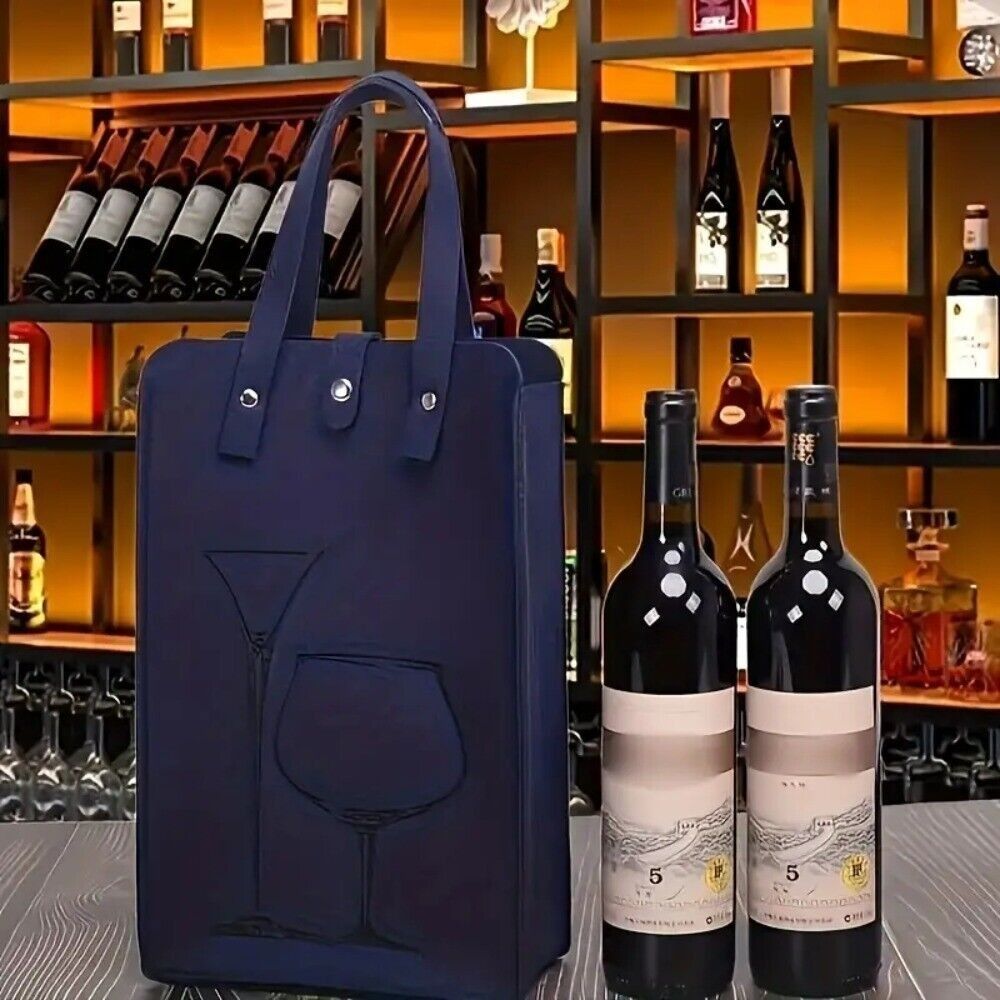 Wine & Beer Shop - 高品質フェルト製赤ワインバッグ、ダブルハンドル付きワインギフト収納バッグ、ギフトドリンクバッグ