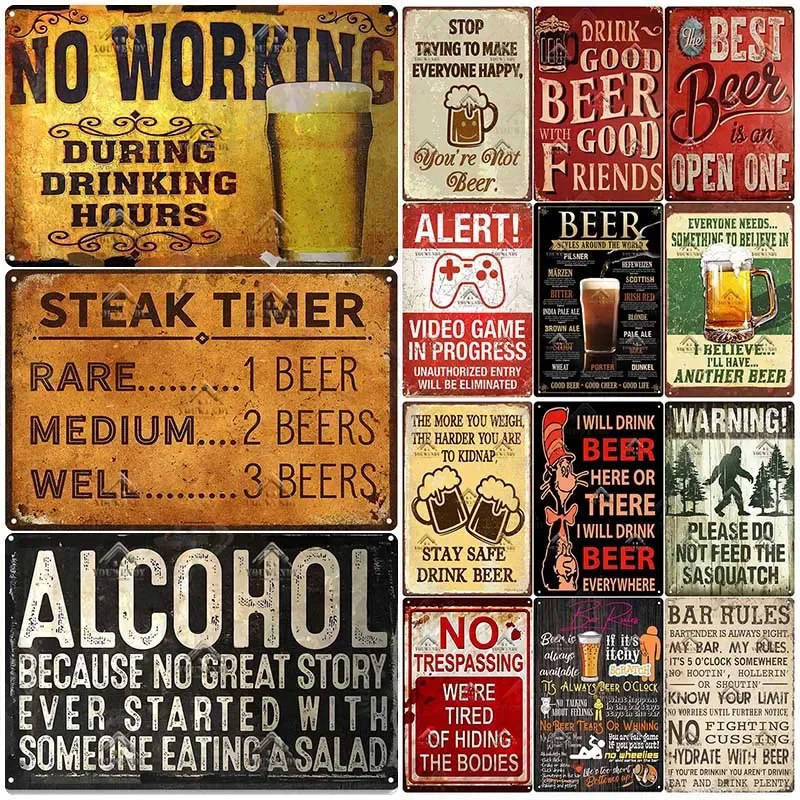 Beer And Wine Quote - バー パブ サイン デコレーション 面白い引用句 ビール乾杯