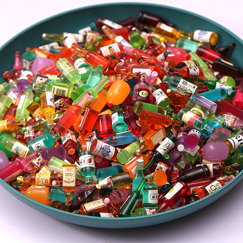Wine Mix With Beer - 女の子と男の子のためのレジンミニボトル,20個,電話ケース,DIYアクセサリー,ギフト,かわいい飲料ビール,モデル