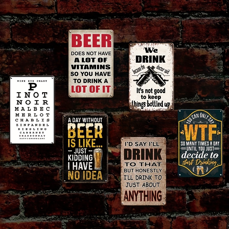 1個入り ヴィンテージ 2D フラット 面白いビールメタルサ - Beer And Wine Quote のレビューと価格