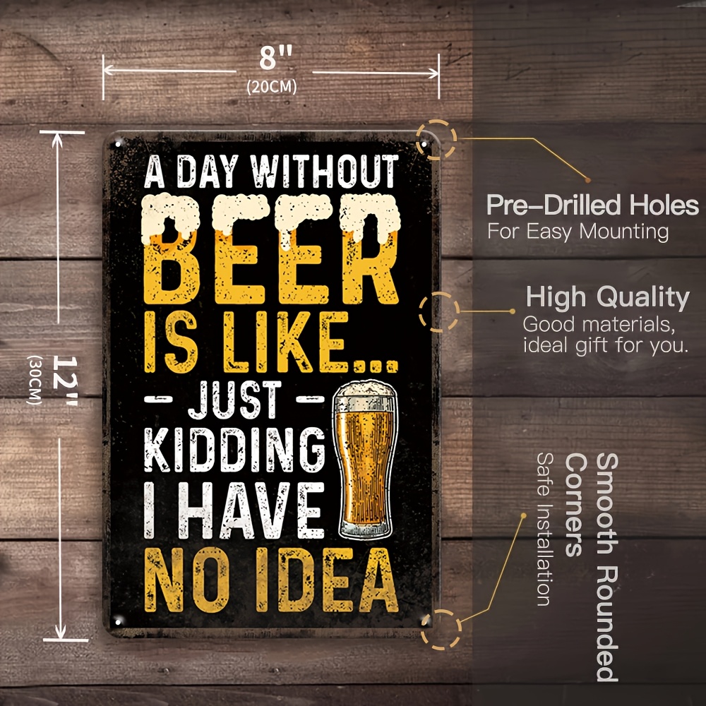 1個入り ヴィンテージ 2D フラット 面白いビールメタルサ - Beer And Wine Quote のレビューと価格