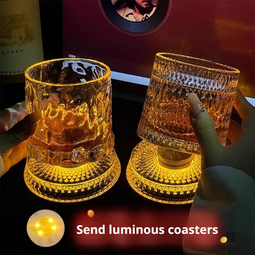 回転式ウイスキーグラス クリエイティブクリスタルビールカップ - Wine Beer Drink のレビューと価格