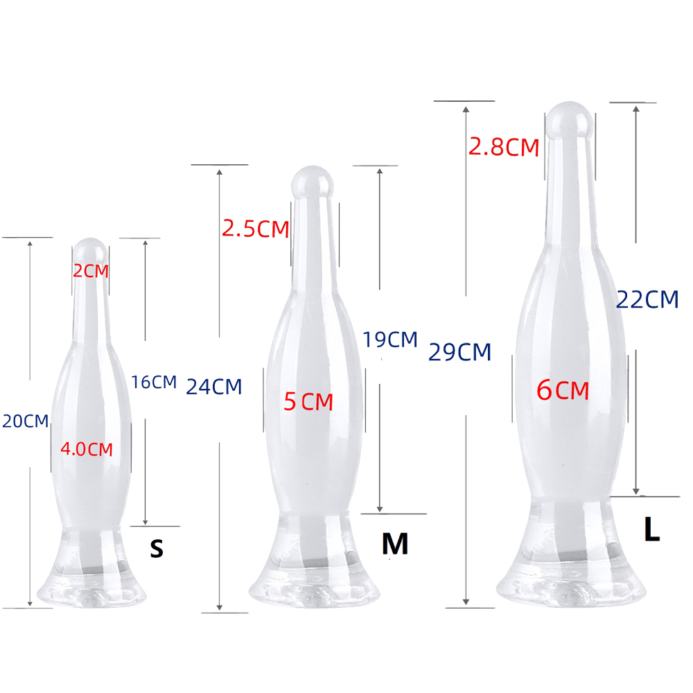 クリスタルワインボトル型ソフトTPEアナルプラグディルド 3 - Wine Bottle Size のレビューと価格