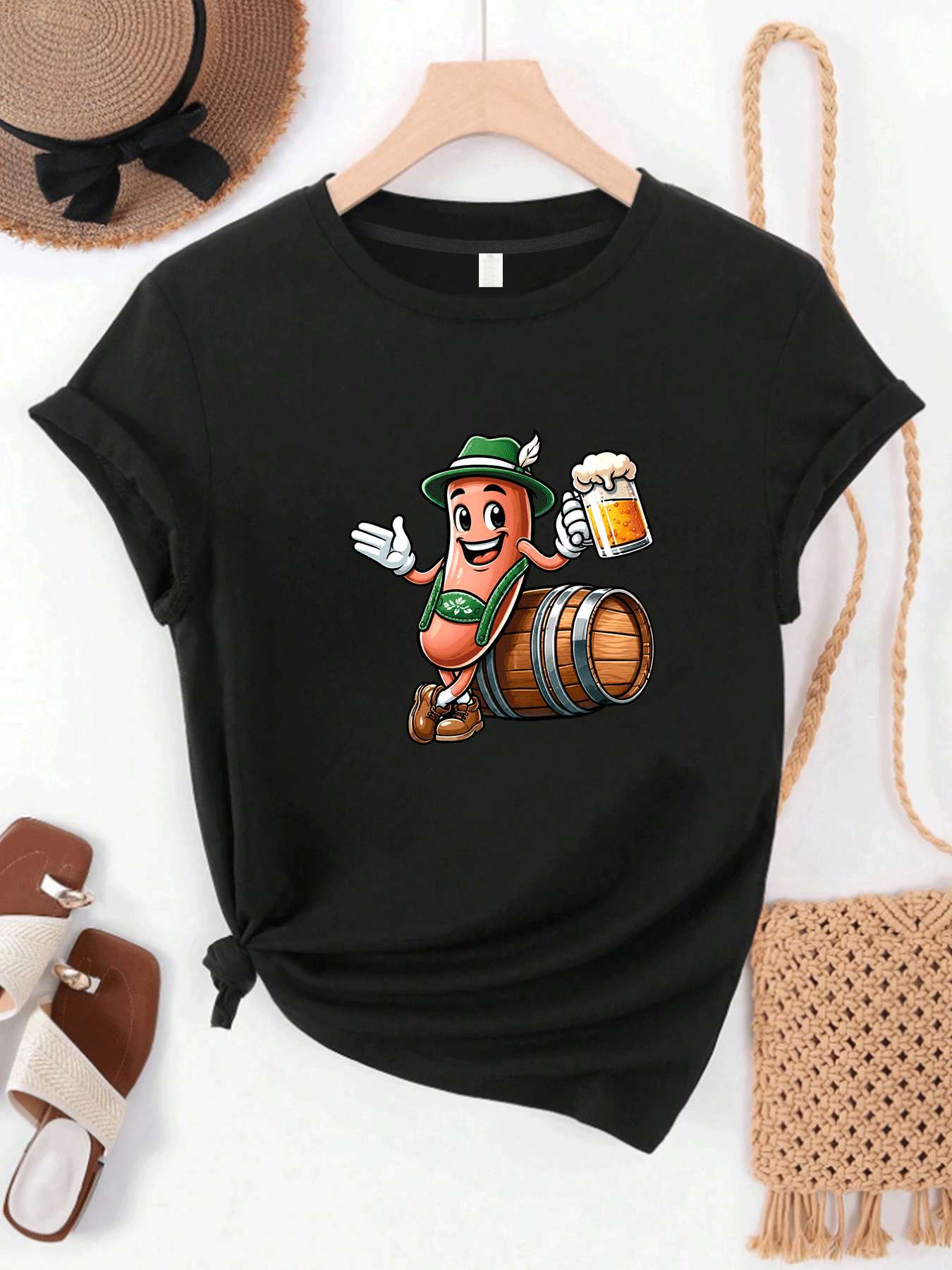 【MYJ062655】ビール祭り レディース Tシャツ ワイ - Beer And Wine Festival のレビューと価格