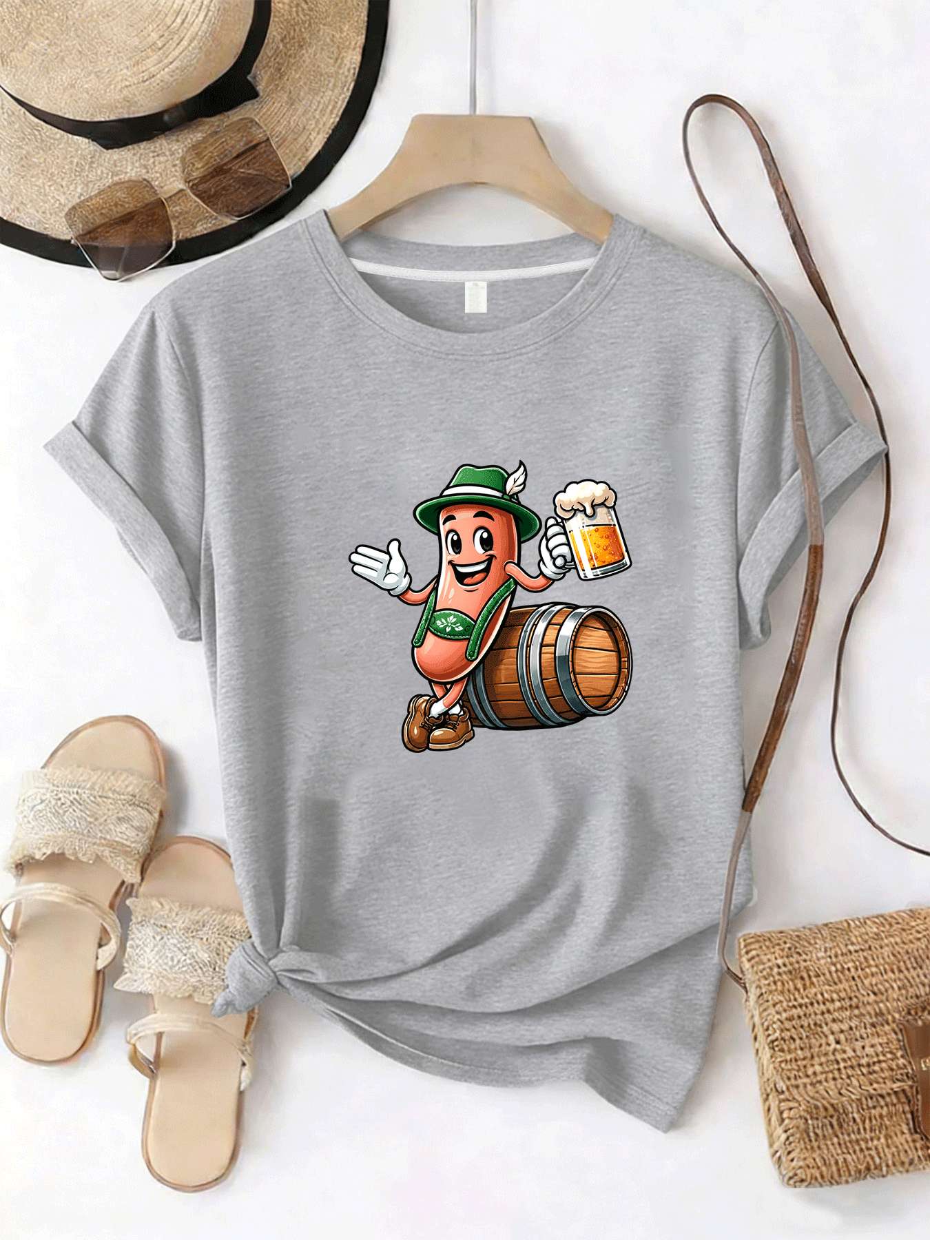 【MYJ062655】ビール祭り レディース Tシャツ ワイ - Beer And Wine Festival のレビューと価格
