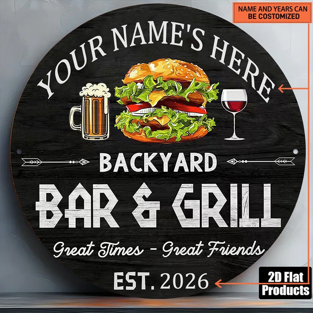 [2Dフラット] 1個入り カスタムネーム ラウンドバックヤ - Wine With Beer Name のレビューと価格