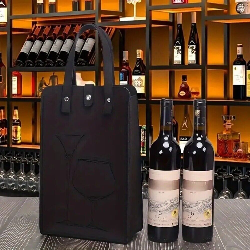 高品質フェルト製赤ワインバッグ、ダブルハンドル付きワインギフ - Wine & Beer Shop のレビューと価格