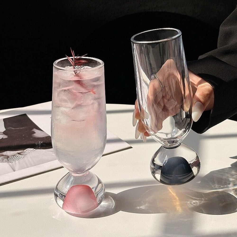 創造的な丸底ガラス製ステムカップ、絶妙な170mlジュースカ - Wine Beer Tasting のレビューと価格