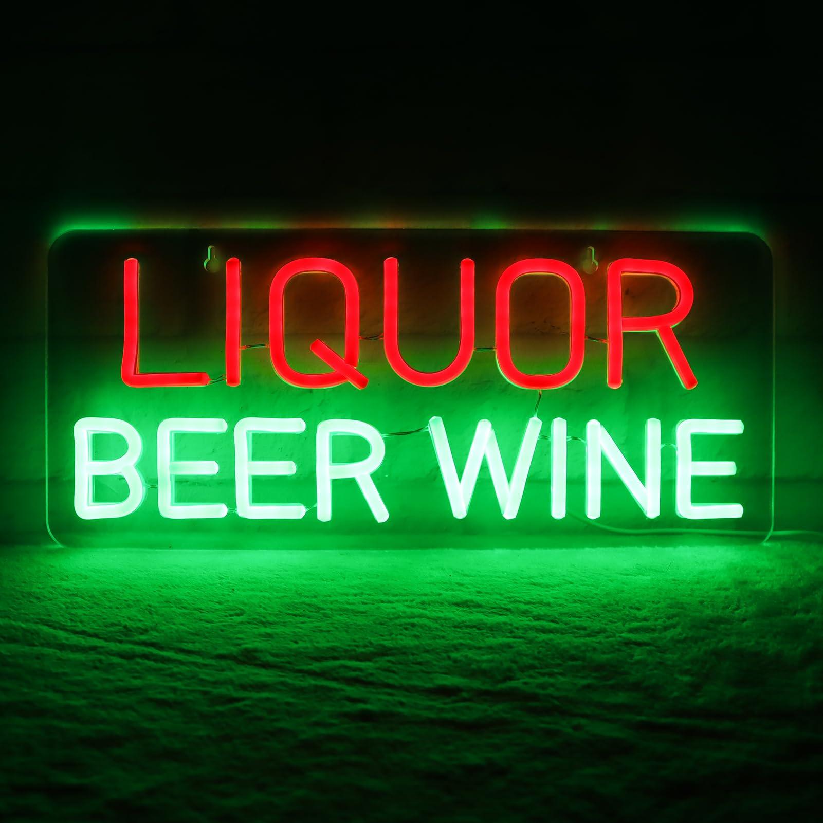 酒類、ビール、ワインのネオンサイン、壁飾り用LEDビジネスサ - Wine Beer Liquor Store のレビューと価格