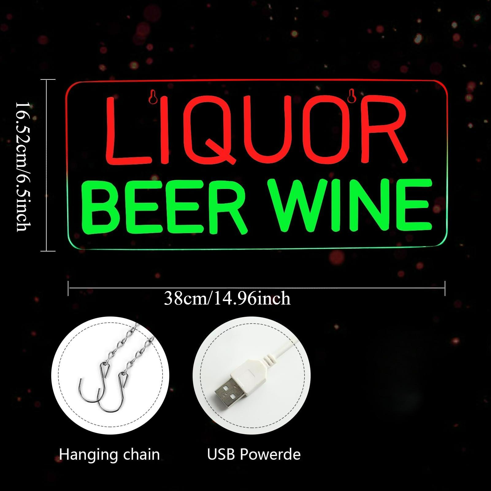 酒類、ビール、ワインのネオンサイン、壁飾り用LEDビジネスサ - Wine Beer Liquor Store のレビューと価格