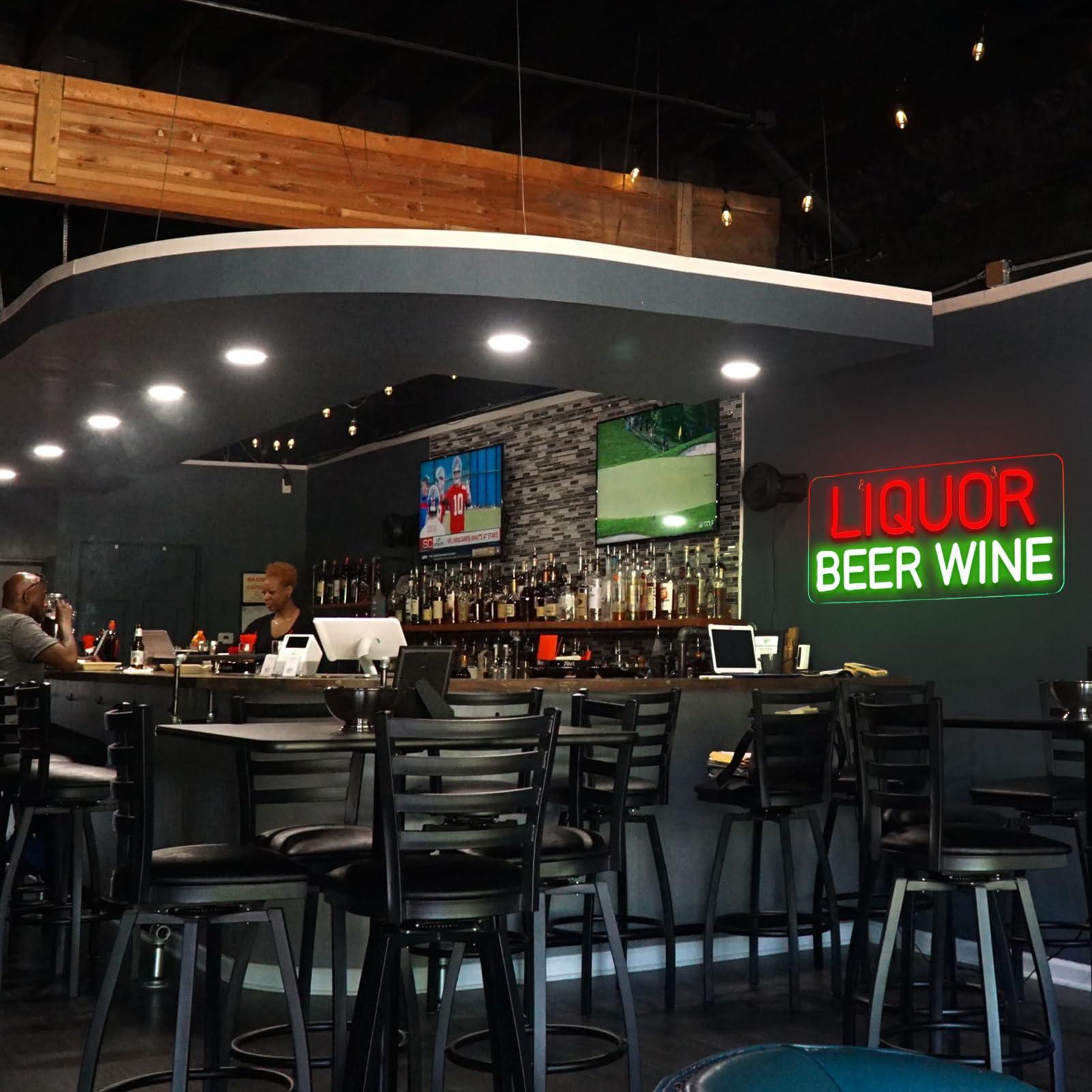 酒類、ビール、ワインのネオンサイン、壁飾り用LEDビジネスサ - Wine Beer Liquor Store のレビューと価格